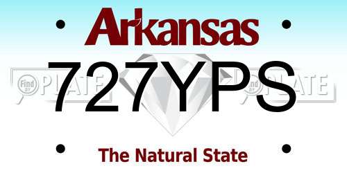 727YPS Arkansas License Plate
