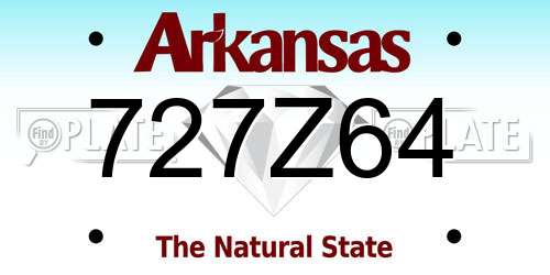 727Z64 Arkansas License Plate