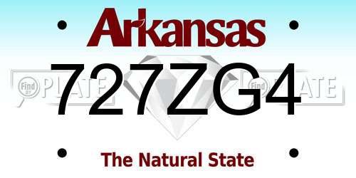 727ZG4 Arkansas License Plate