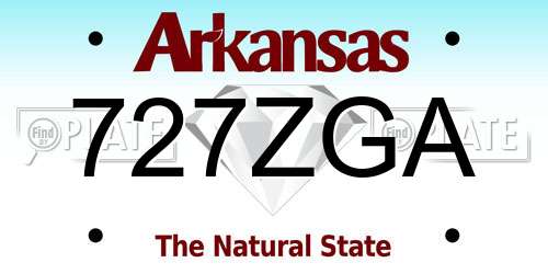 727ZGA Arkansas License Plate