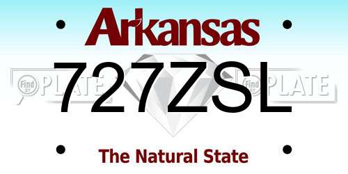 727ZSL Arkansas License Plate