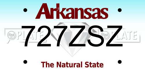 727ZSZ Arkansas License Plate