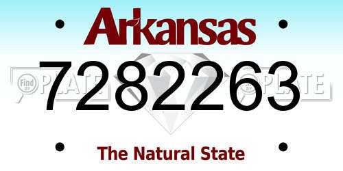 7282263 Arkansas License Plate