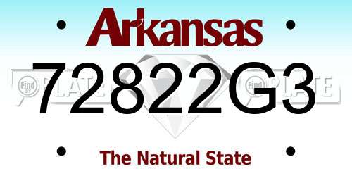 72822G3 Arkansas License Plate