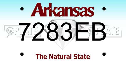 7283EB Arkansas License Plate