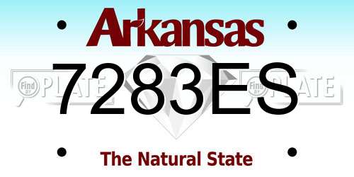 7283ES Arkansas License Plate