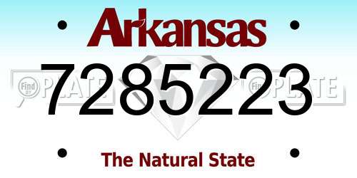 7285223 Arkansas License Plate