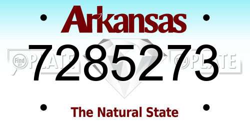 7285273 Arkansas License Plate