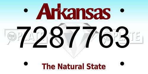 7287763 Arkansas License Plate