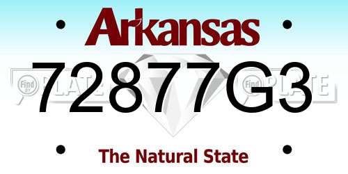 72877G3 Arkansas License Plate