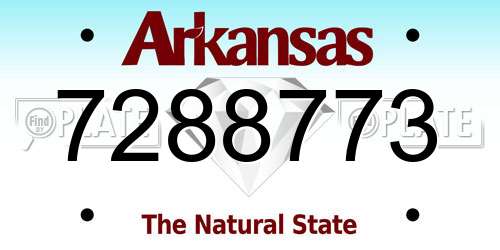 7288773 Arkansas License Plate