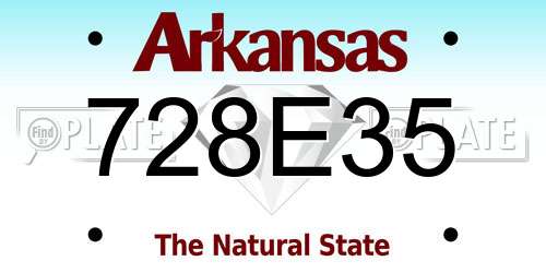 728E35 Arkansas License Plate