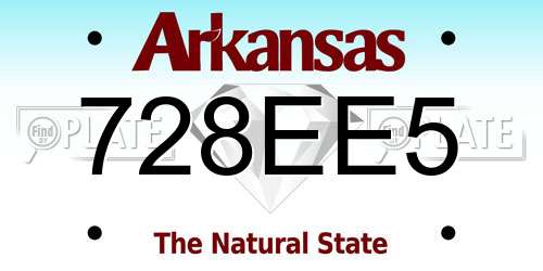 728EE5 Arkansas License Plate