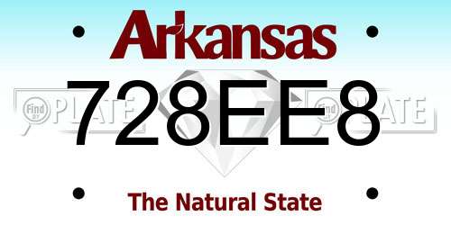 728EE8 Arkansas License Plate