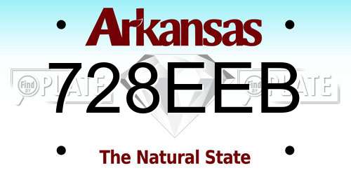 728EEB Arkansas License Plate
