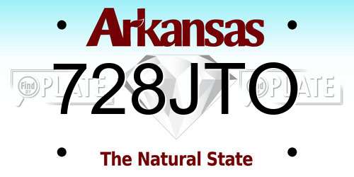 728JTO Arkansas License Plate