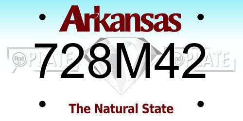 728M42 Arkansas License Plate