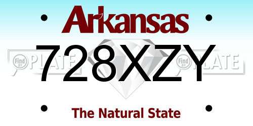 728XZY Arkansas License Plate