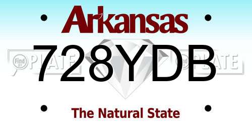 728YDB Arkansas License Plate