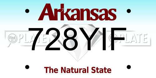 728YIF Arkansas License Plate
