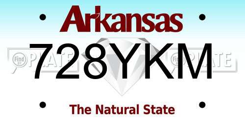 728YKM Arkansas License Plate