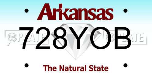 728YOB Arkansas License Plate