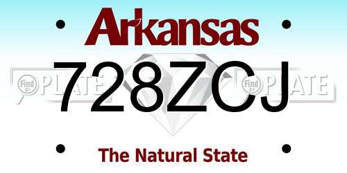 728ZCJ Arkansas License Plate
