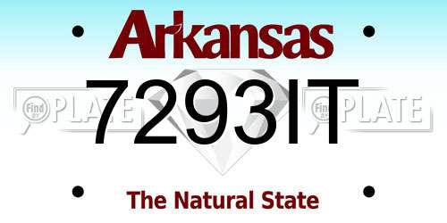 7293IT Arkansas License Plate