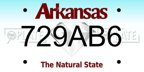 729AB6 Arkansas License Plate