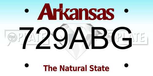 729ABG Arkansas License Plate