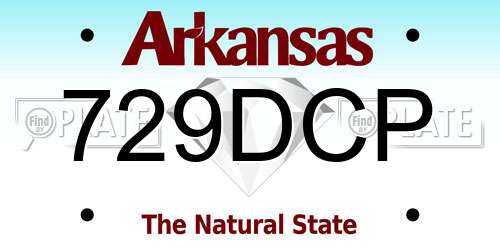 729DCP Arkansas License Plate