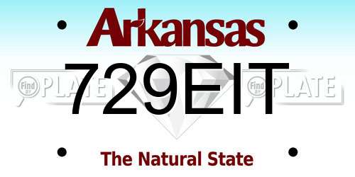 729EIT Arkansas License Plate