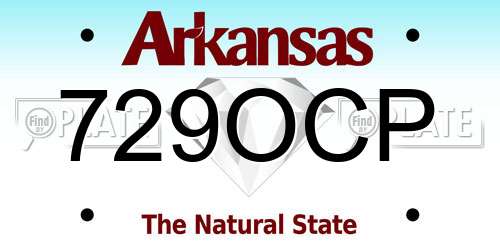 729OCP Arkansas License Plate
