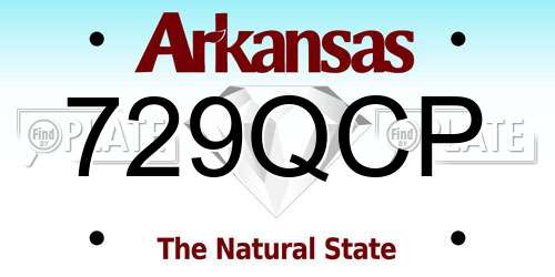 729QCP Arkansas License Plate