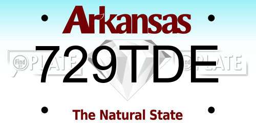 729TDE Arkansas License Plate