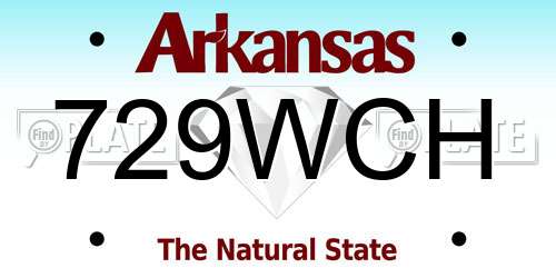 729WCH Arkansas License Plate