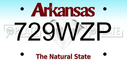 729WZP Arkansas License Plate