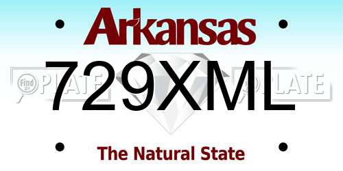 729XML Arkansas License Plate