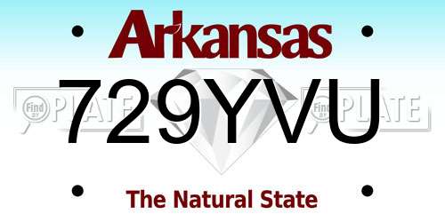 729YVU Arkansas License Plate