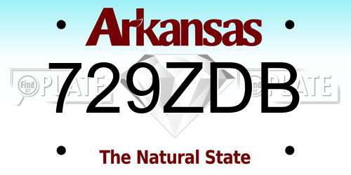 729ZDB Arkansas License Plate