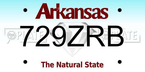 729ZRB Arkansas License Plate