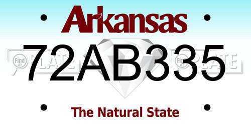 72AB335 Arkansas License Plate