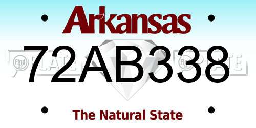 72AB338 Arkansas License Plate