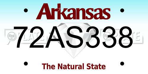 72AS338 Arkansas License Plate