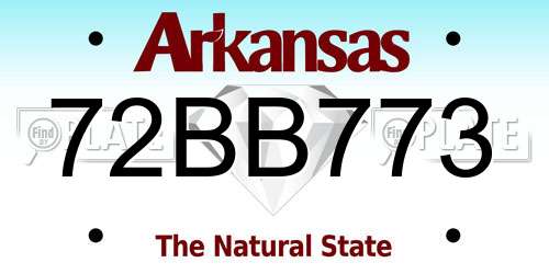 72BB773 Arkansas License Plate