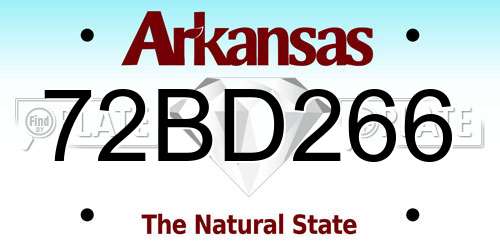 72BD266 Arkansas License Plate