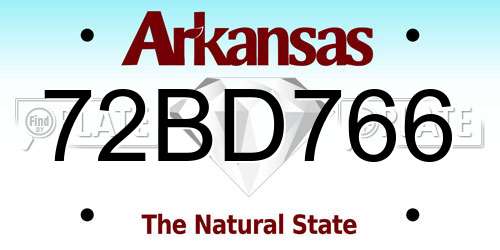 72BD766 Arkansas License Plate