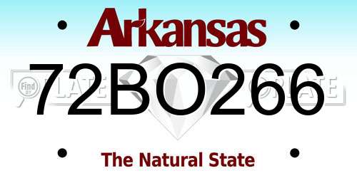 72BO266 Arkansas License Plate