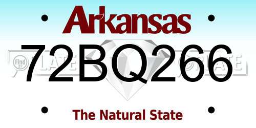 72BQ266 Arkansas License Plate