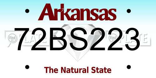 72BS223 Arkansas License Plate